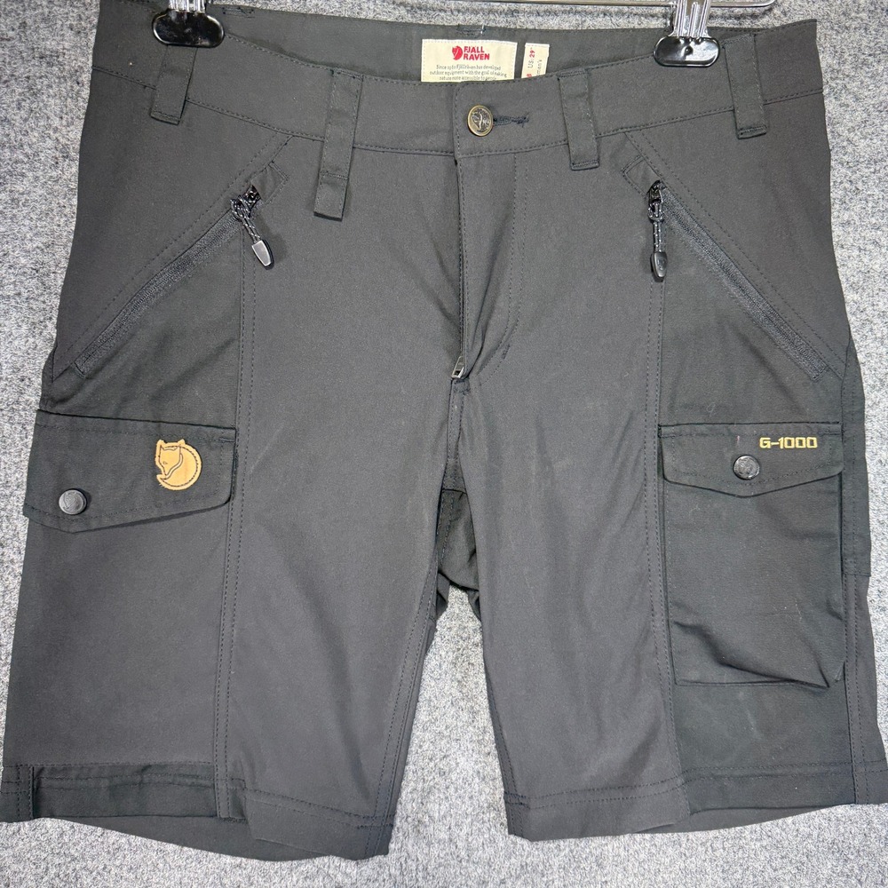 Fjallraven Nikko Web G-1000 Shorts Womens 29 Black Trekking Hiking Outdoor Cargo